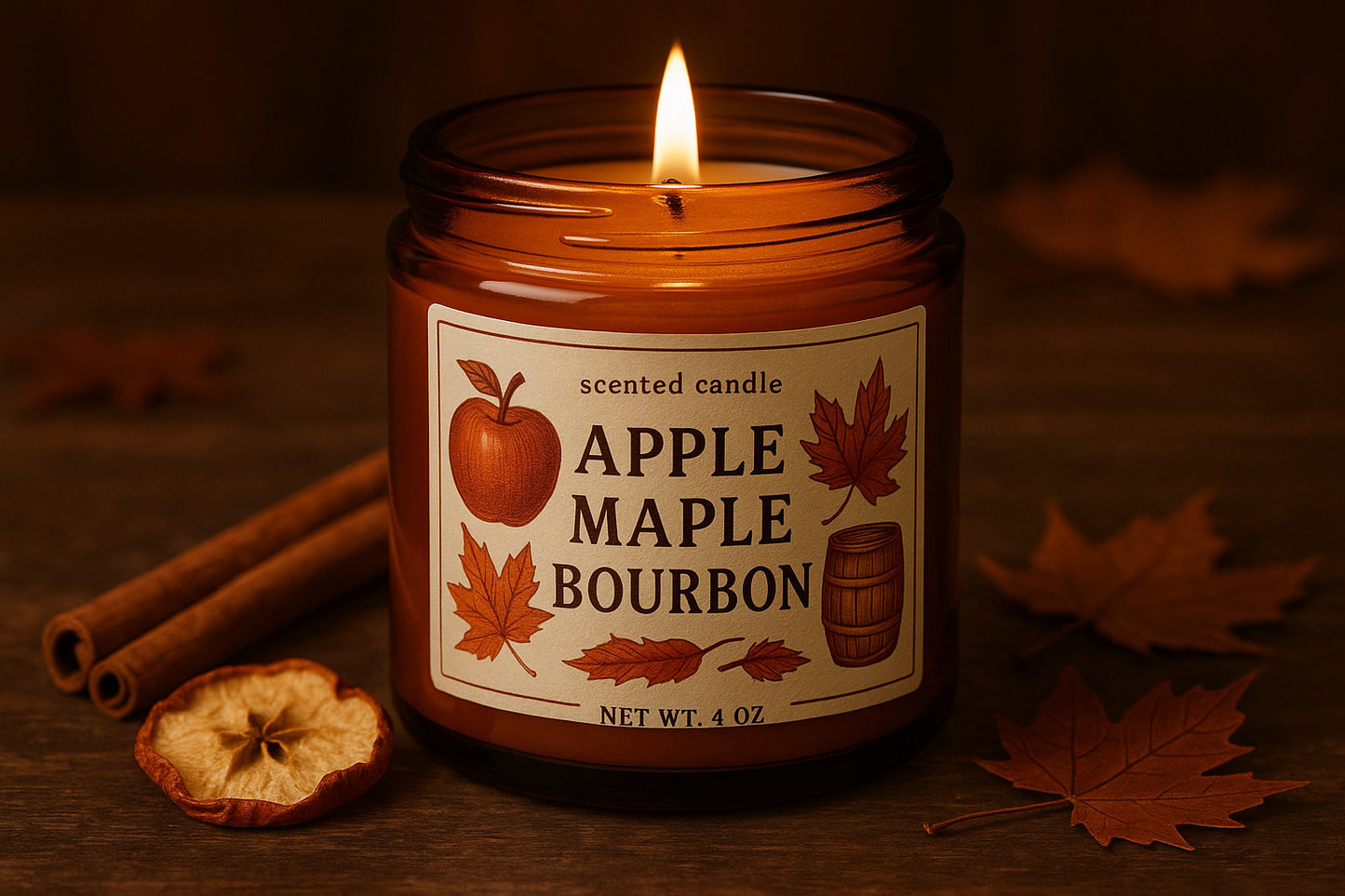 Apple Maple Bourbon 4 oz Candle