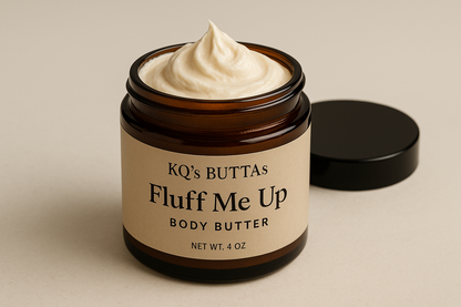 KQ's BUTTAs 4oz Fluff Me Up Body Butter open jar