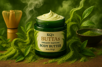 KQ's BUTTAs Dreamy Match Body Butter 4oz make the scene alive with matcha