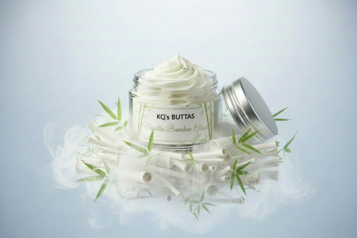 make the words vanilla bamboo cloud in black